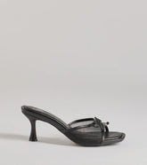 Adorable Bow Detail Mesh Strap Stiletto Mules